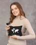 Zoozie Bags 1708 Neceser de Maquillaje de Algodón 100%, Negro, 25x18 cm